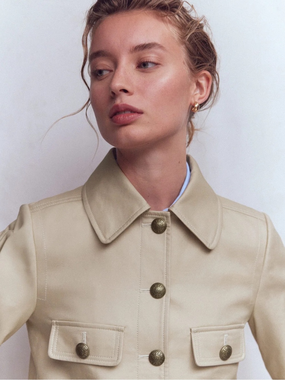 Boden Gloucester Short Trench Style Coat in Cappuccino, size 4P NWT! - Picture 4 of 5